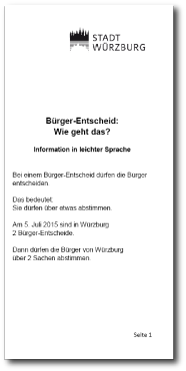Stadt Würzburg | Info zum Bürgerentscheid in leichter Sprache