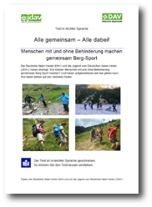 Deutscher Alpenverein | Inklusion im Bergsport | Leichte Sprache