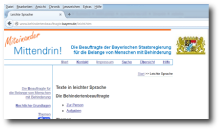 Internet-Seite der Behindertenbeauftragten Bayern in leichter Sprache